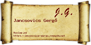 Jancsovics Gergő névjegykártya
